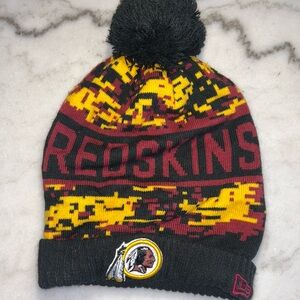 Kids Redskins Knit Beanie - Black and Yellow